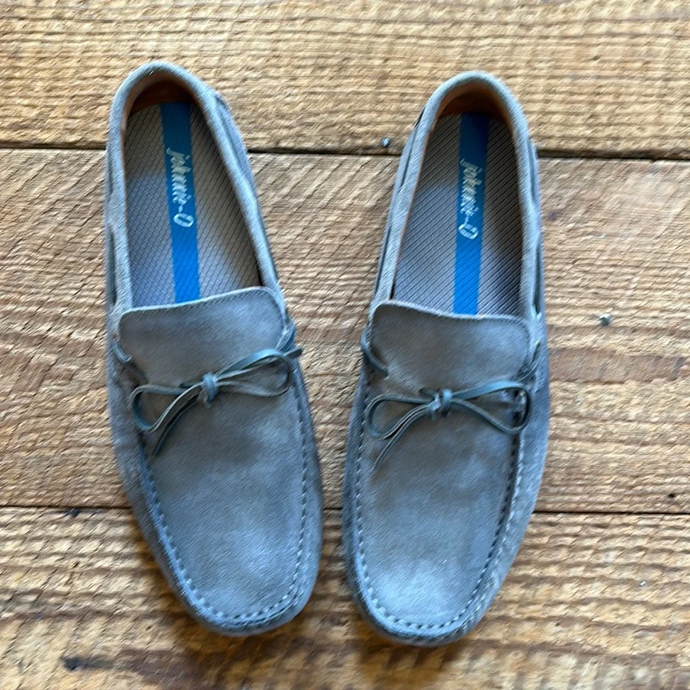 Johnnie-O grey suede driving shoe